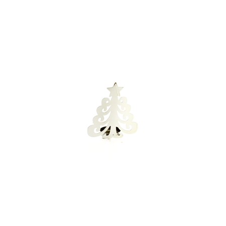 P/TEALIGHT METALLO 9X11CM ALBERO COL ARGENTO.
