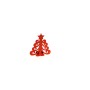 P/TEALIGHT METALLO 9X11CM ALBERO COL ROSSO.
