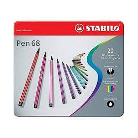BIRO STABILO POINT 68 SCATOLA METALLO X 20