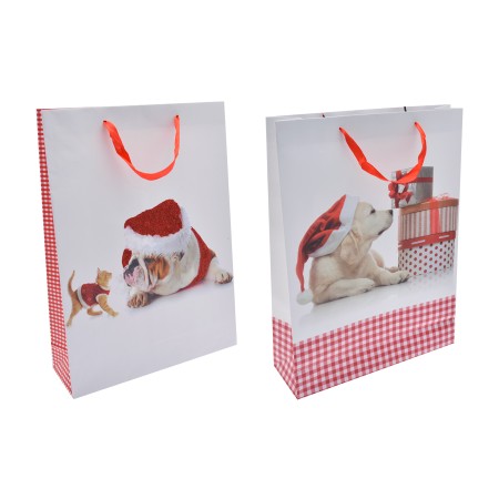 BUSTA NATALE 157GR. 33X10.5X45 ANIMALI 2ASS