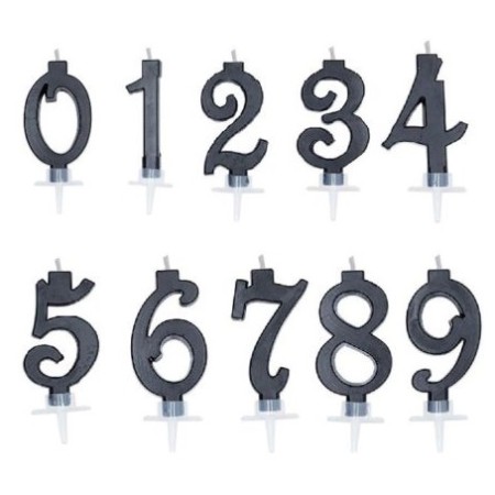 CANDELE GRANDI NERO GLITTER N.1.