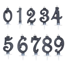 CANDELE GRANDI NERO GLITTER N.7