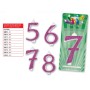 CANDELE GRANDI FUCSIA GLITTER N.7