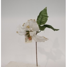 FIORI STELLE DI NATALE BIANCHE 30CM PZ 12