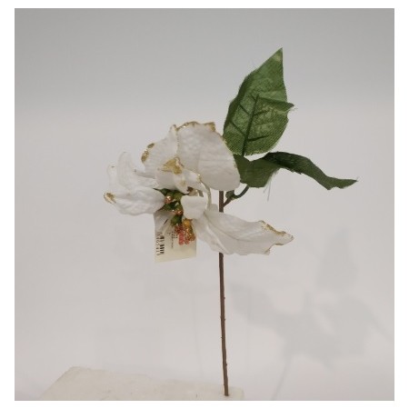 FIORI STELLE DI NATALE BIANCHE 30CM PZ 12