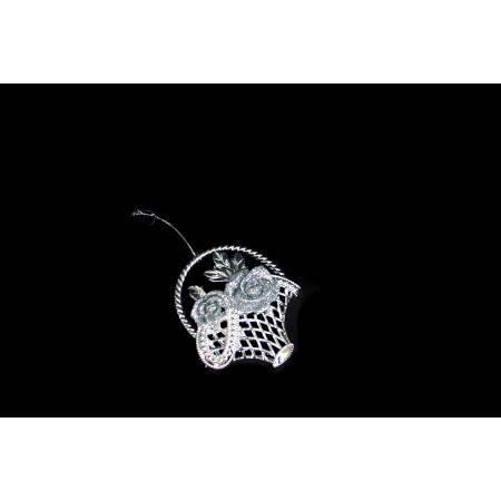 APPENDINO CESTO CON FIORI  15CM ARGENTO