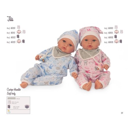 BAMBOLOTTO NEONATO CON PIGIAMA BLU (45CM)