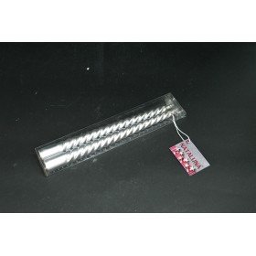 CANDELA SPIRALE 2PZ 40GR 25CM METALL. ARGENTO