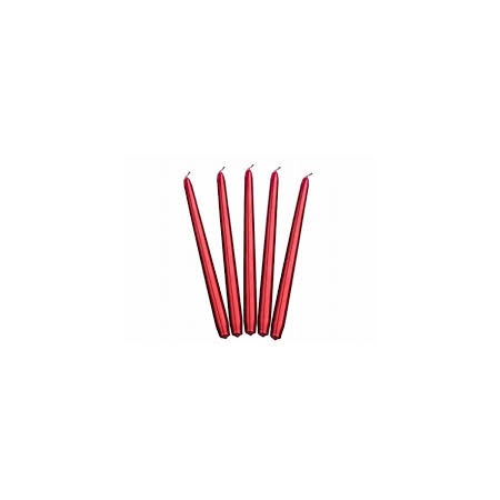 CANDELA STEARICA 2PZ 50GR 25CM METALLIC ROSSA