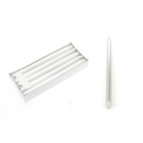 SET 10PZ CANDELA 24X2CM ARGENTO METALLIZZATO