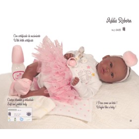 BAMBOLA MULATTA VESTITO ROSA