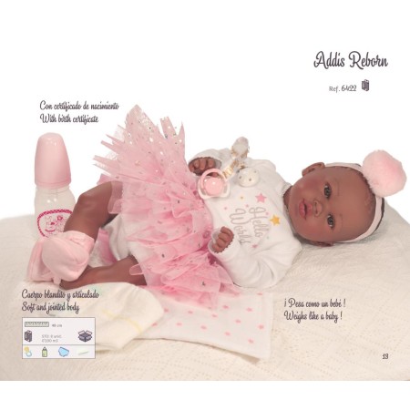 BAMBOLA MULATTA VESTITO ROSA