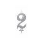 CANDELE GLITTER CM 12 ARGENTO N2