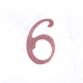 CANDELE GLITTER CM 12 ROSA N6