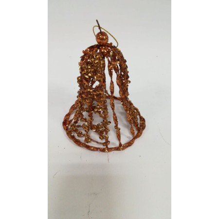 3 CAMPANE METALLO CM. 12 RAME GLITTER