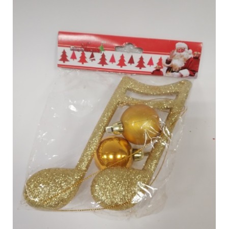 DECORAZIONI ALBERO NOTA MUSICALE ORO