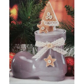 PORTA BISCOTTI STIVALE GRIGIO