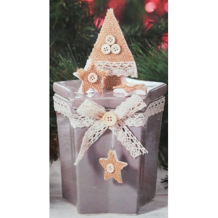 PORTA BISCOTTI STELLA ESAGONALE GRIGIO