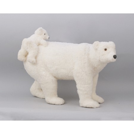 ORSO CON CUCCIOLO LANA BIANCA