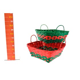 CESTINO QUADRATO 22X22XH.9CM C/MAN.2ASS.