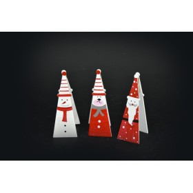 P/BIGLIETTINI SANTA/SNOW/BEAR ROSSO.