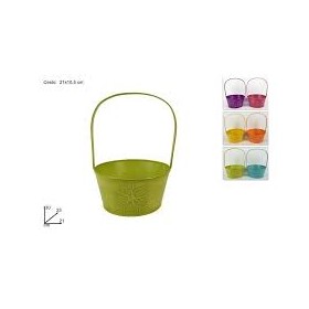 CESTO LATTA PORTAPIANTA CON FIORE