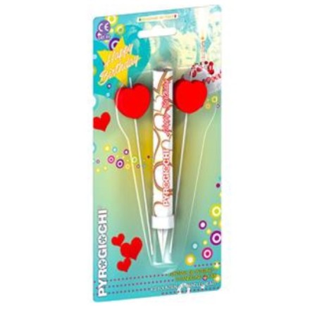 CANDELE FONTANA COMPLEANNO +2 CANDELINE CUORE