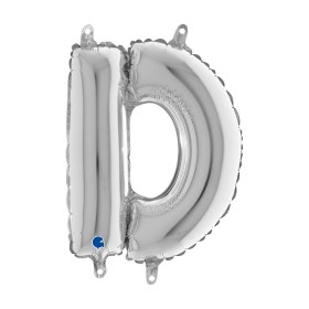 PALL. MYLAR LETTERA D CM 102 ARGENTO.