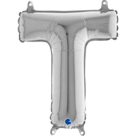 PALL. MYLAR LETTERA T CM 102 ARGENTO.