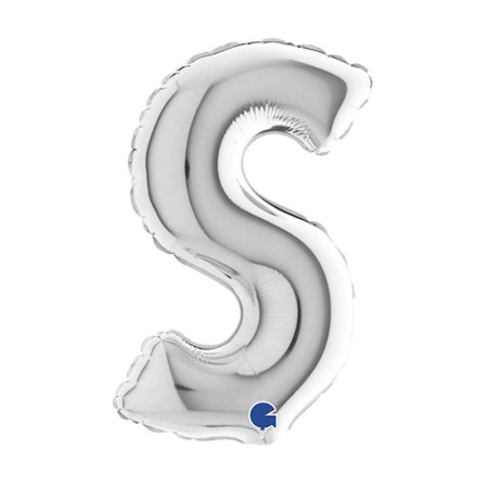 PALL. MYLAR LETTERA S CM 36 ARGENTO.