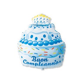 MYLAR BUON COMPLEANNO AZZURRO