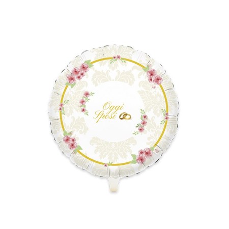 PALLONCINI MYLAR TONDO 60CM MATRIMONIO.