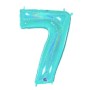 PALLONCINI MYLAR N.7 ACQUA MARINA GLITTER 102CM