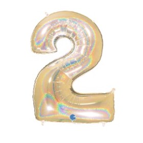 PALLONCINI MYLAR N.2 ORO GLITTER 102CM