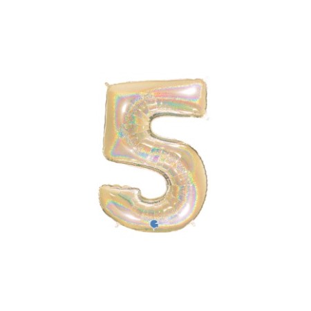 PALLONCINI MYLAR N.5 ORO GLITTER 102CM.