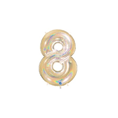 PALLONCINI MYLAR N.8 ORO GLITTER 102CM