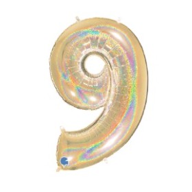 PALLONCINI MYLAR N.9 ORO GLITTER 102CM.