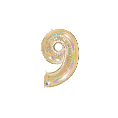 PALLONCINI MYLAR N.9 ORO GLITTER 102CM.