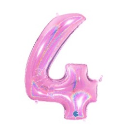 PALLONCINI MYLAR N.4 ROSA GLITTER 102CM