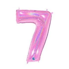 PALLONCINI MYLAR N.7 ROSA GLITTER 102CM