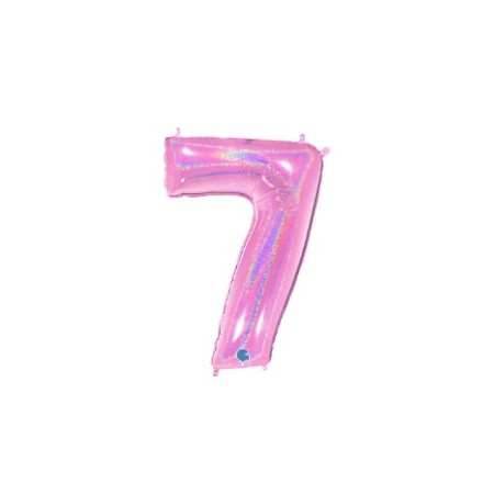 PALLONCINI MYLAR N.7 ROSA GLITTER 102CM
