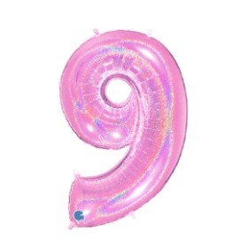 PALLONCINI MYLAR N.9 ROSA GLITTER 102CM