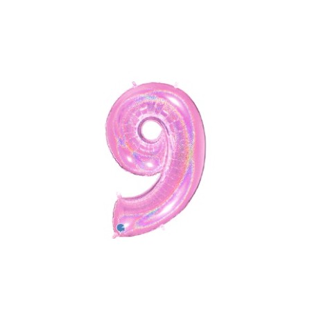 PALLONCINI MYLAR N.9 ROSA GLITTER 102CM