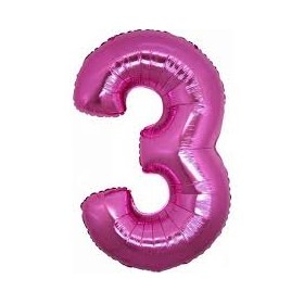 PALL. MYLAR NUMERO 3 CM 36 FUXIA