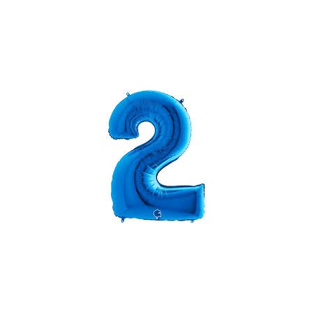 PALL. MYLAR NUMERO 2 CM 36 BLU