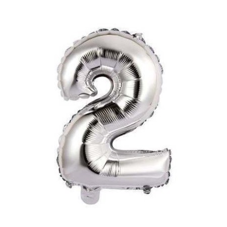 PALL. MYLAR NUMERO 2 CM 36 ARGENTO