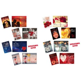 BIGLIETTI CON SOVRASTAMPA GLITTER S.VALENTINO