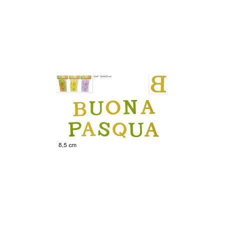 SCRITTA BUONA PASQUA C/ADESIVO
