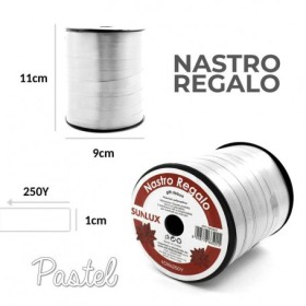 NASTRI X CONFEZIONE 250Y BIANCO METAL