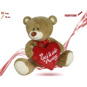 PELUCHE ORSO CON CUORE CM.55